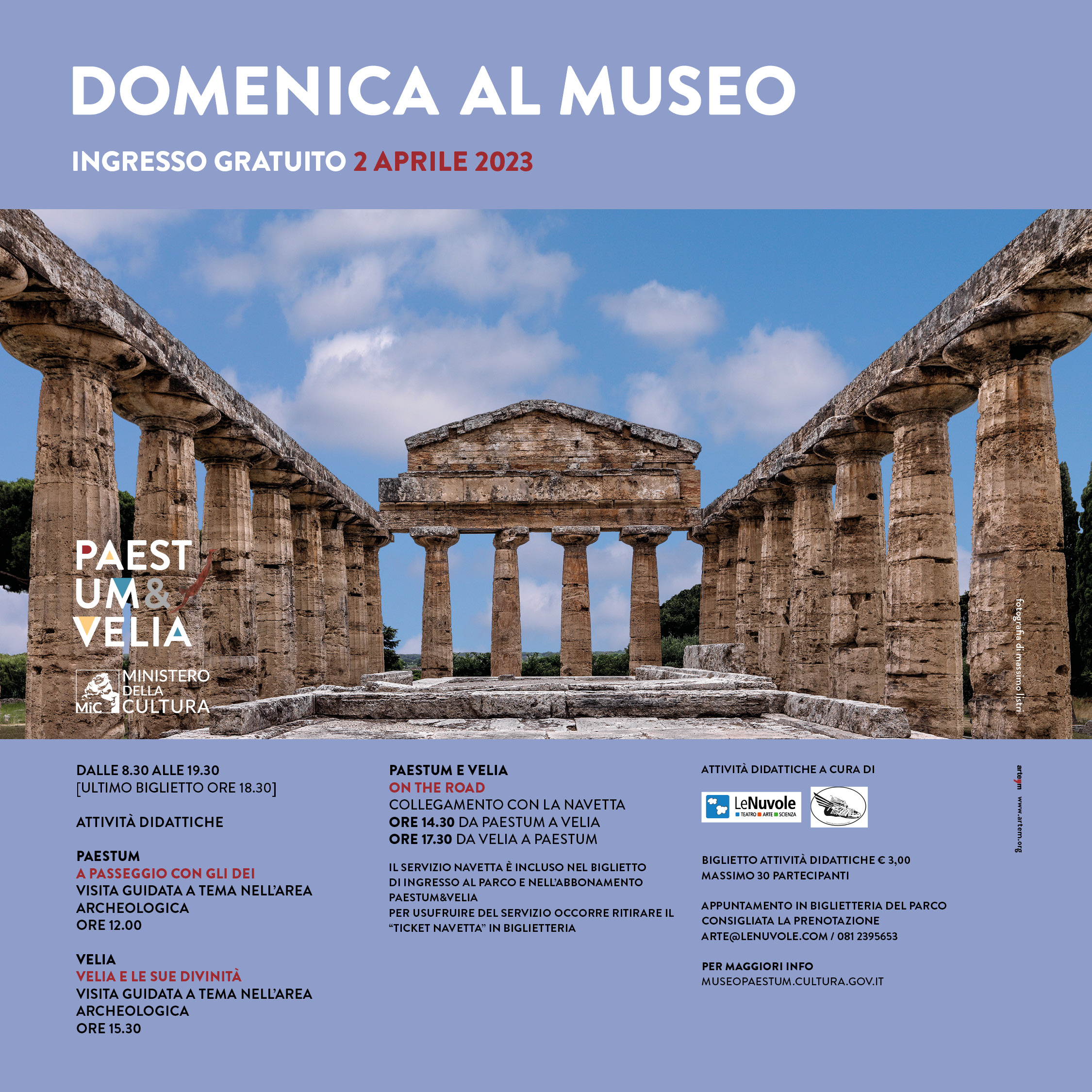 DOMENICA 2 APRILE 2023 TORNA #DOMENICALMUSEO
